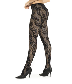 Meia-Calça Arrastão Floral Trifil (X06173/6173) Fio 40