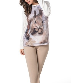 Pijama Longo Coelhinho Toque Íntimo (04.01.104) Sutile/Moletinho