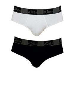 Kit 2 Cuecas Slip Plus Zorba (716) Branco/Preto