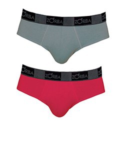 Kit 2 Cuecas Slip Plus Zorba (716) Chumbo/Carmim